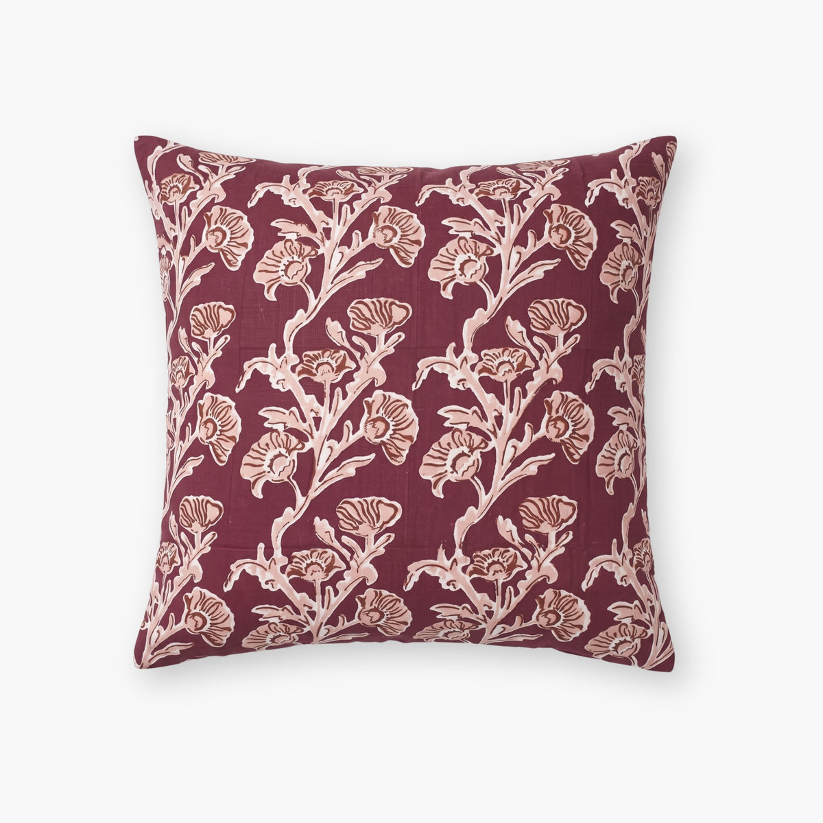 Bella Throw Pillow Cover - Wine Red