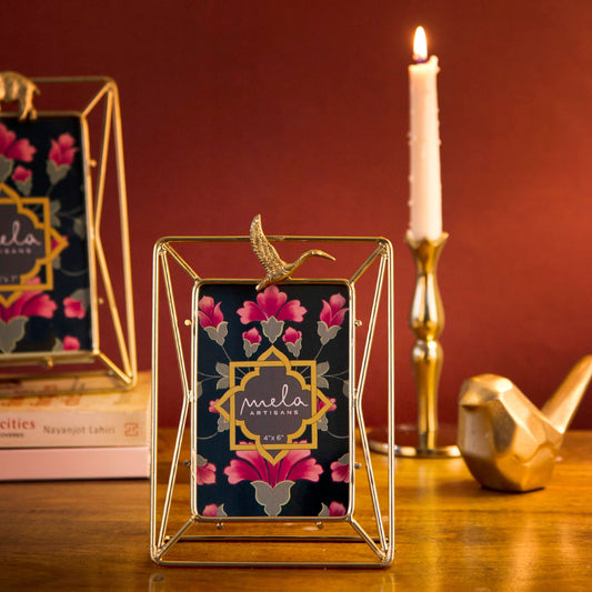 Serenity Crane Metal Photo Frame 4x6, Gold