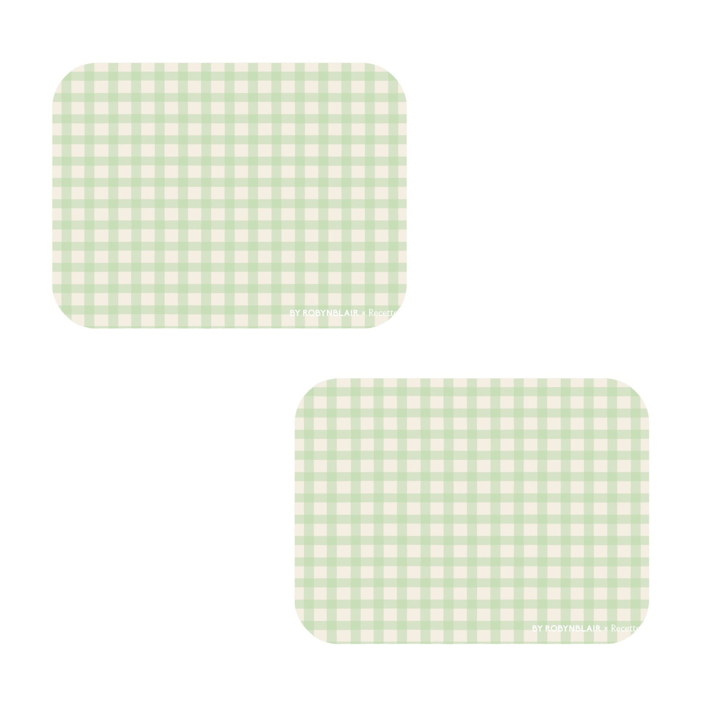 2 Placemats | Green Gingham |  by robynblair x Recette