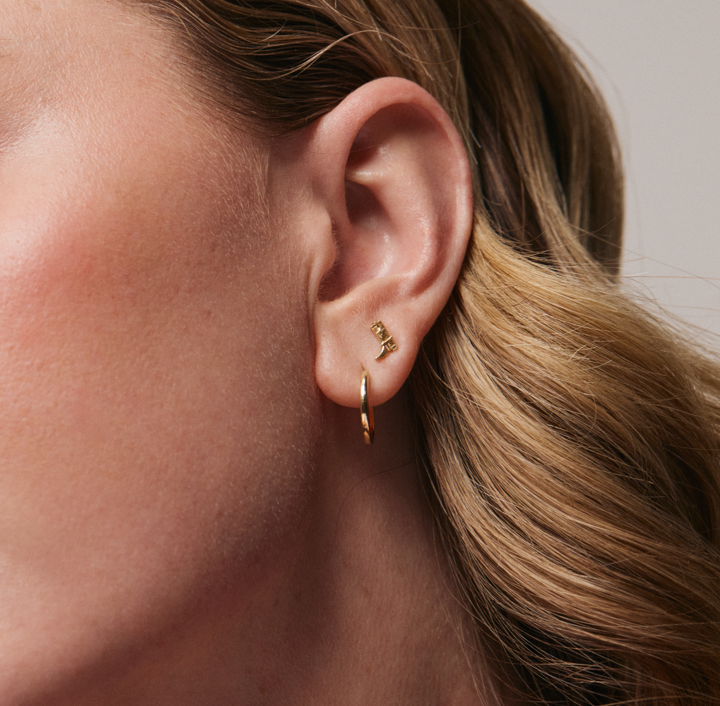 14K Yellow Gold Cowboy Boot Stud