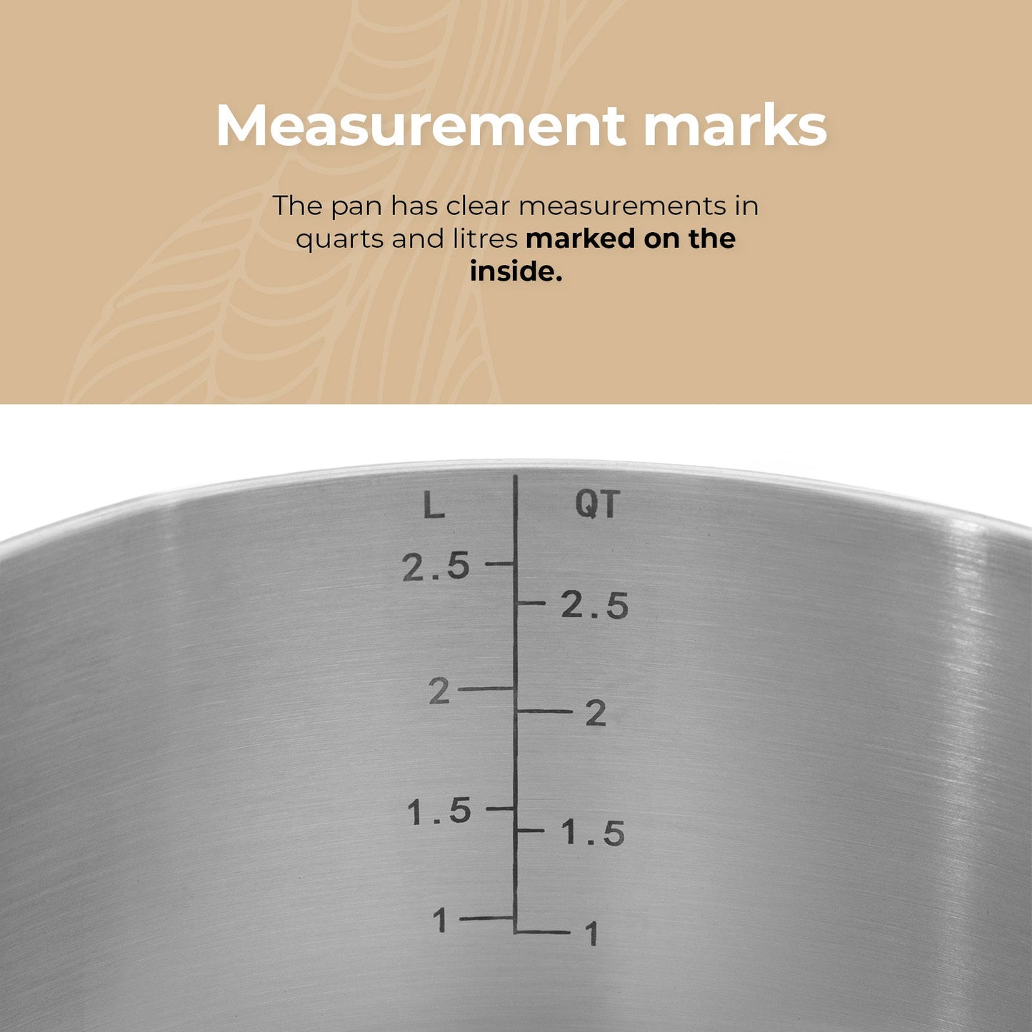 BE | LIVING - Essential Series - 3 qt / 8" / 20 cm Sauce Pan with lid - Triply Stainless Steel