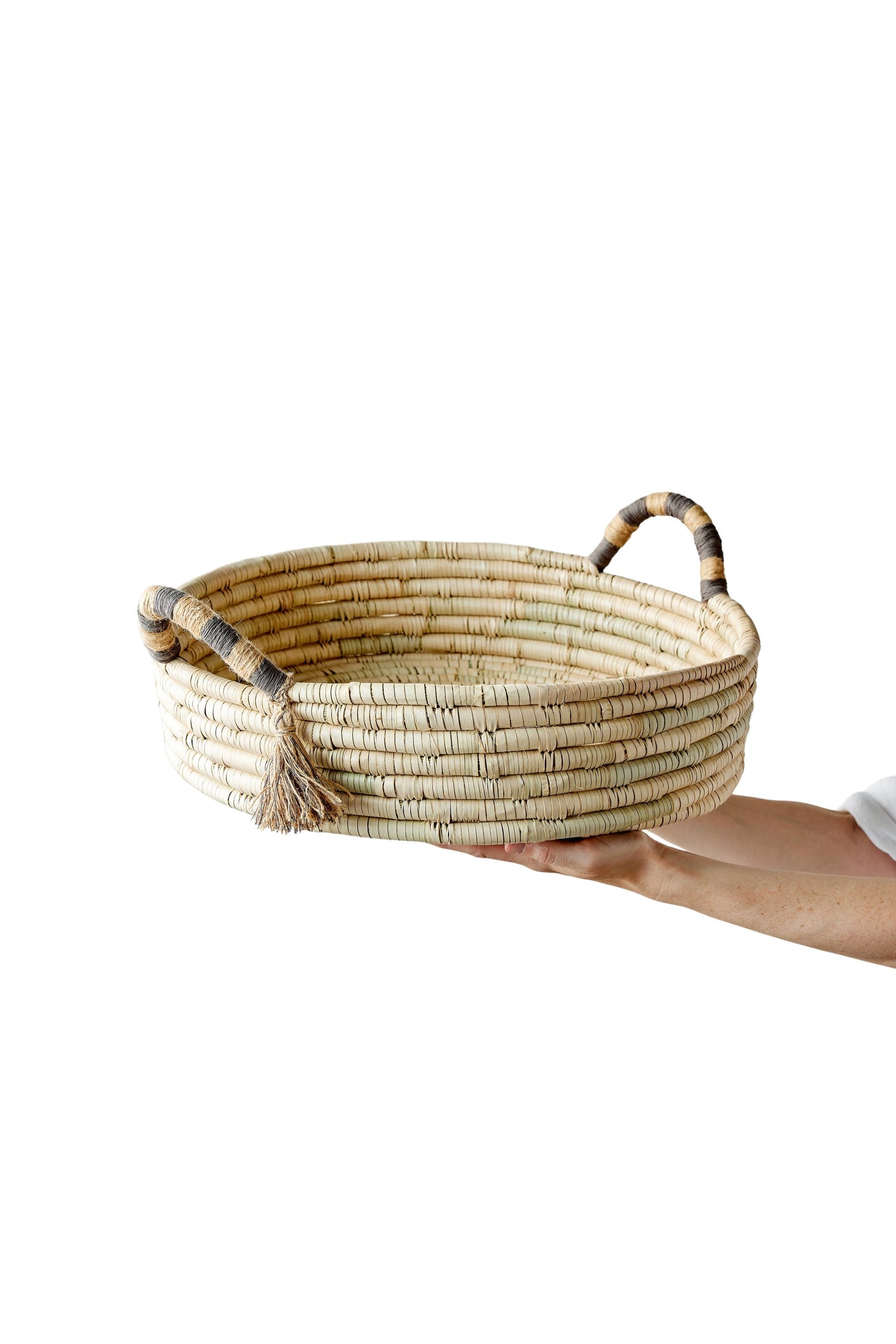 Natural Banded Betty Tray with Tassel