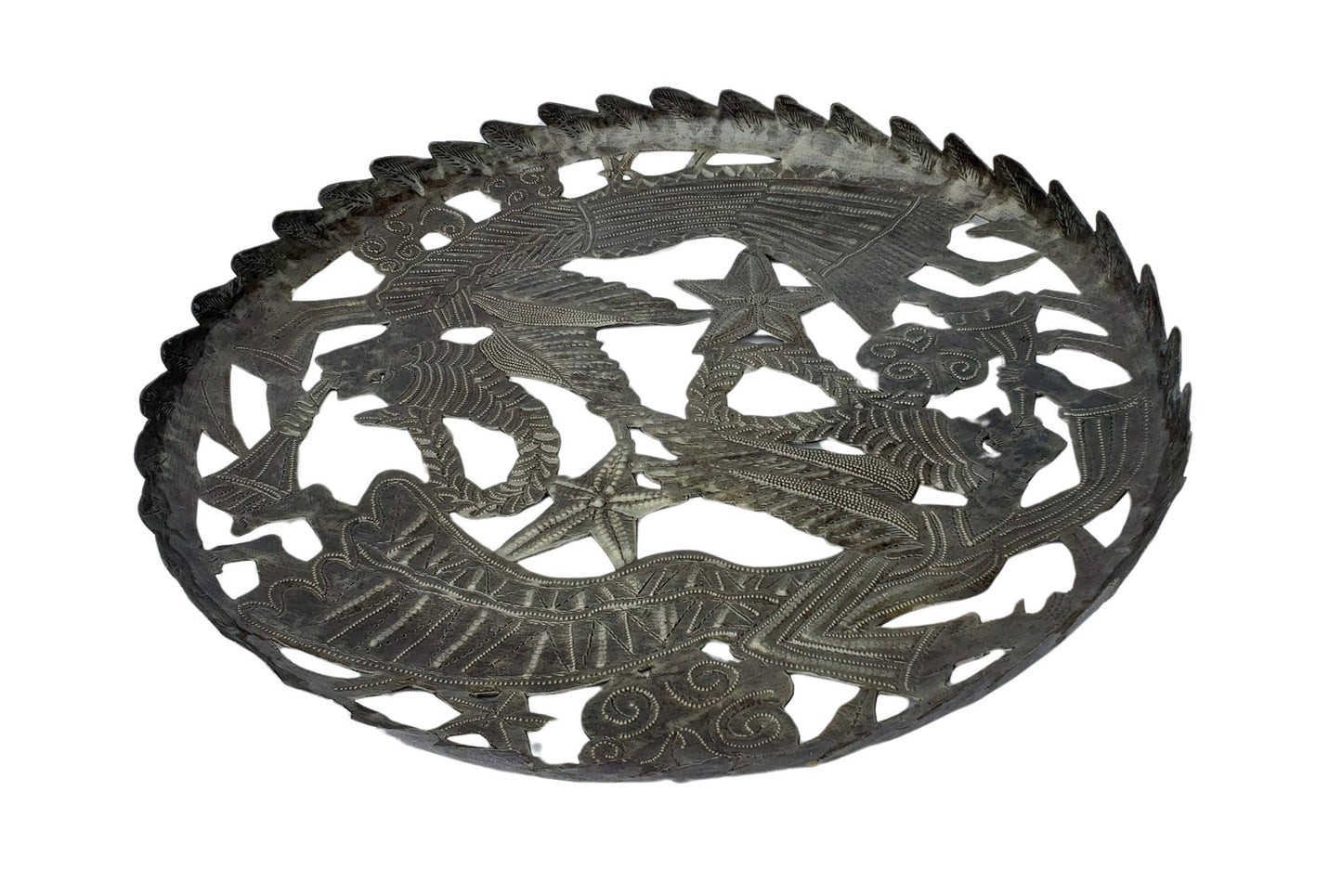16" Metal Fruit Bowl, Angel Design, Home Decor