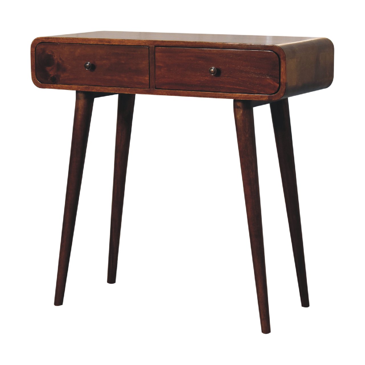 Solid Wood Chestnut Curved Hallway Table