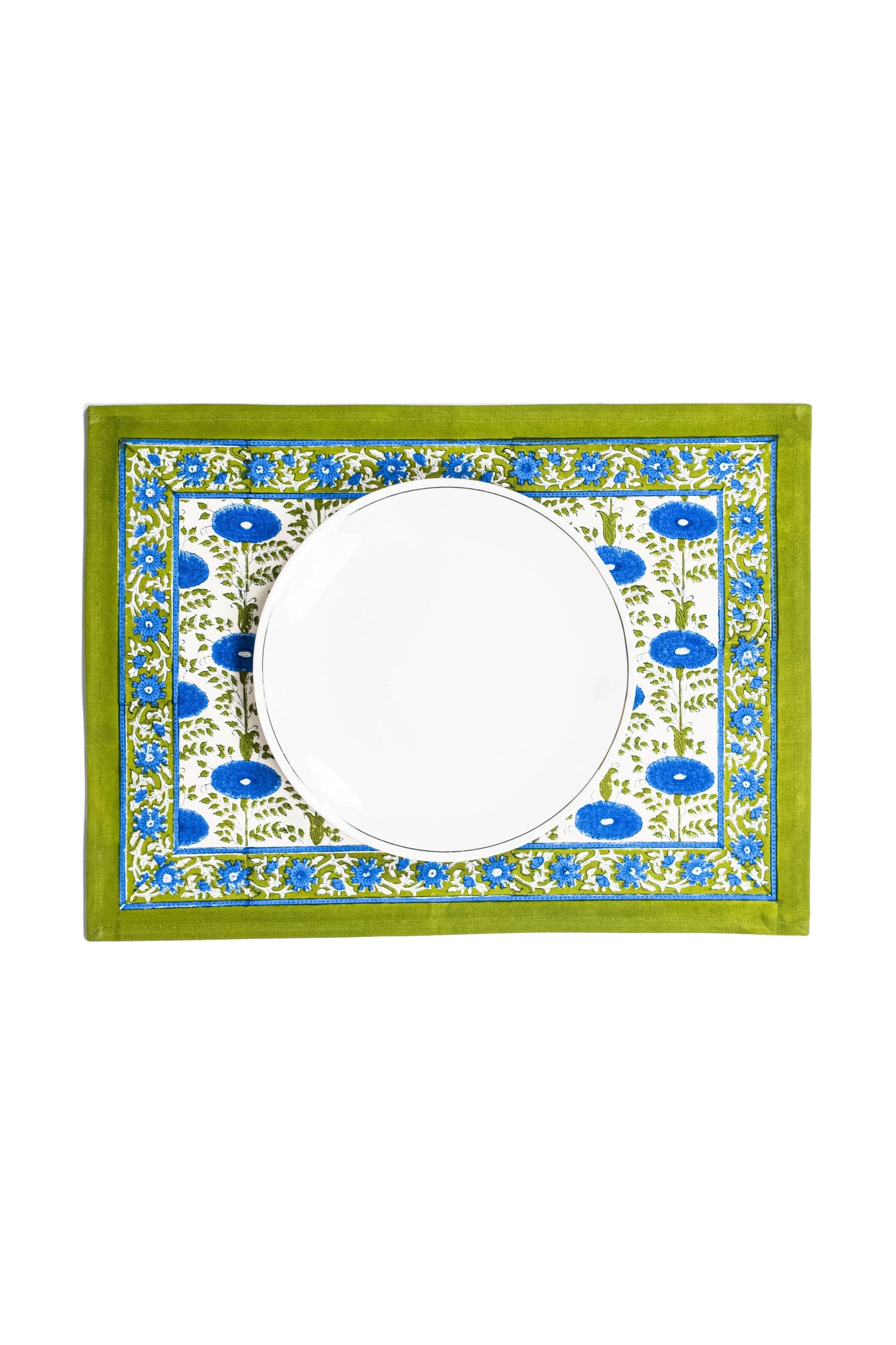 Blue Araminta Blockprint Placemat