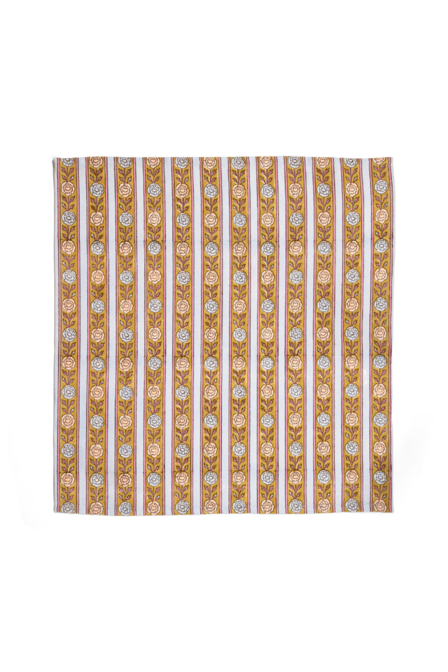 Vintage Floral Stripe Napkins, Set of 4