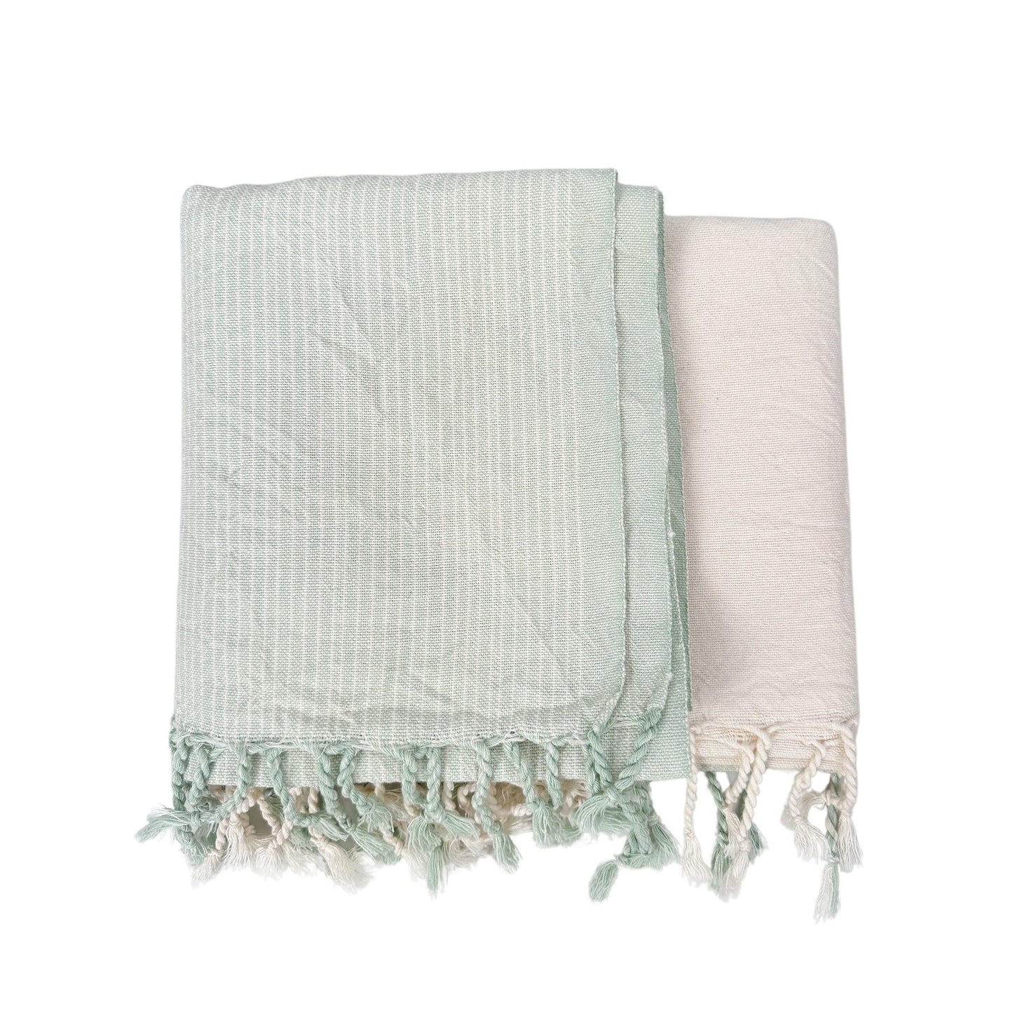 Sage Ivory Tonal Towel