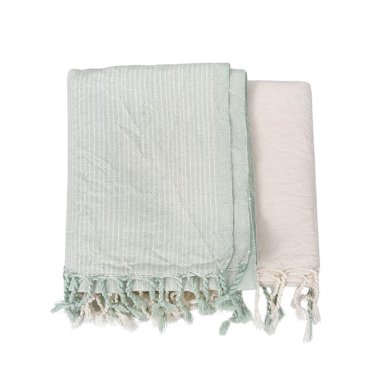 Sage Ivory Tonal Towel
