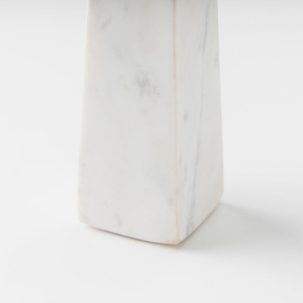 Tapered Marble & Acacia Candleholder