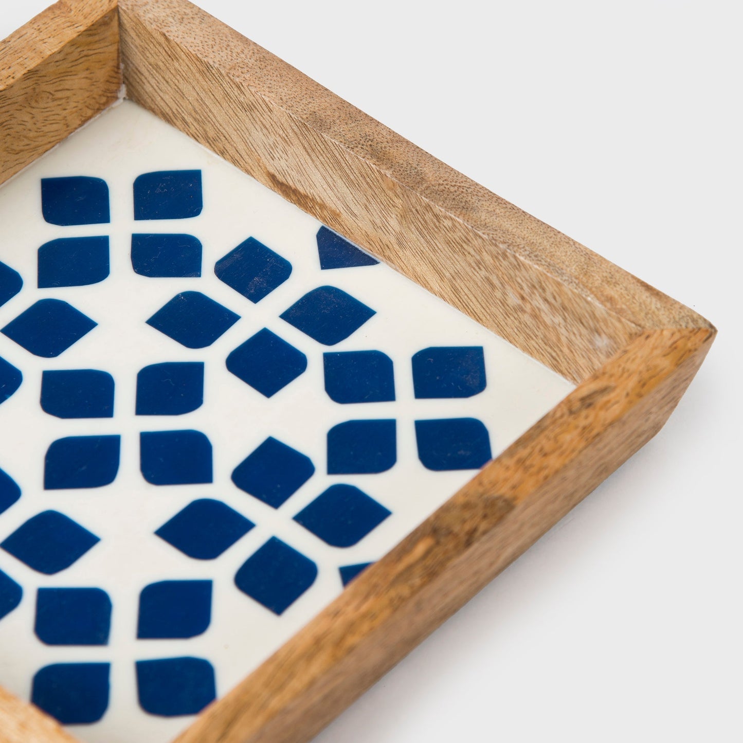 S/2 Lattice Blue Trinket Bowl & Tray Gift Box Set