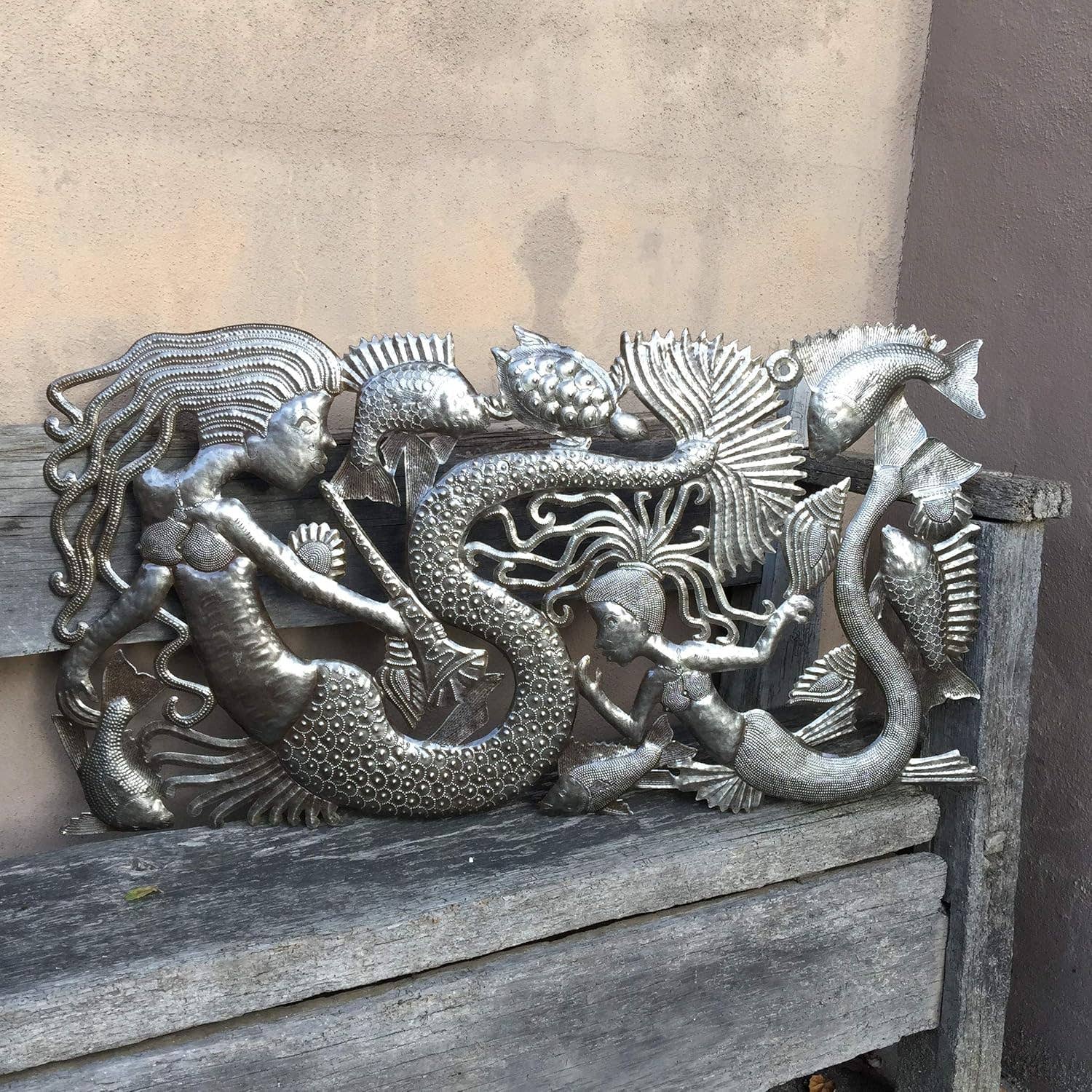 Mermaid Mother & Daughter Metal Wall Art by Evenson 34"X17"