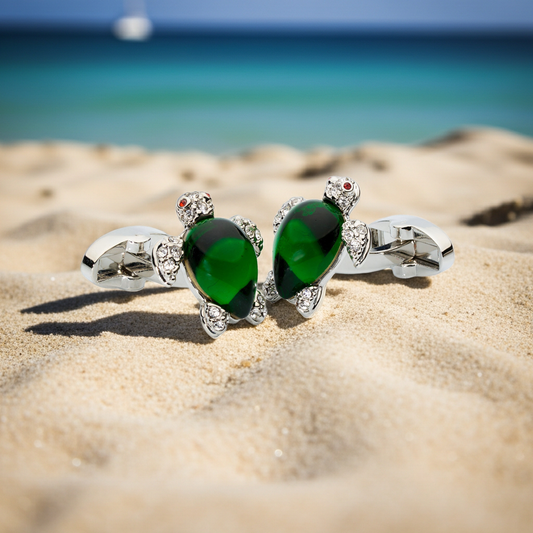 Crystal Turtle Cufflinks