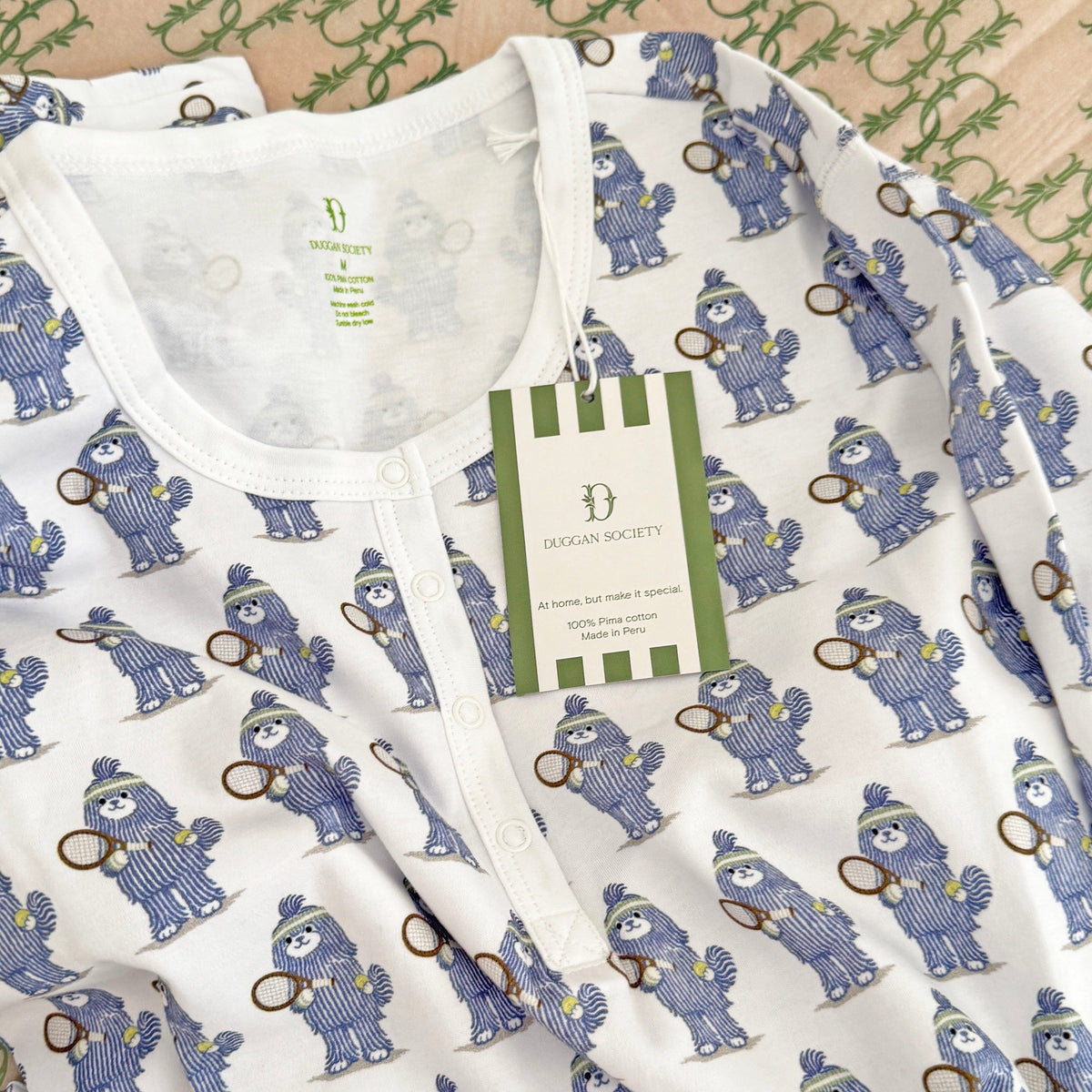 Tennis Dog Pima cotton pajamas