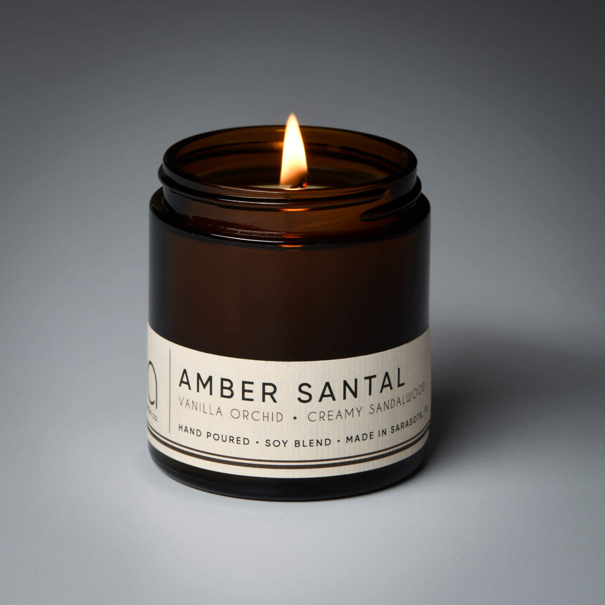 Amber Santal Soy Blend Candle - Amber, Sandalwood & Vanilla Orchid