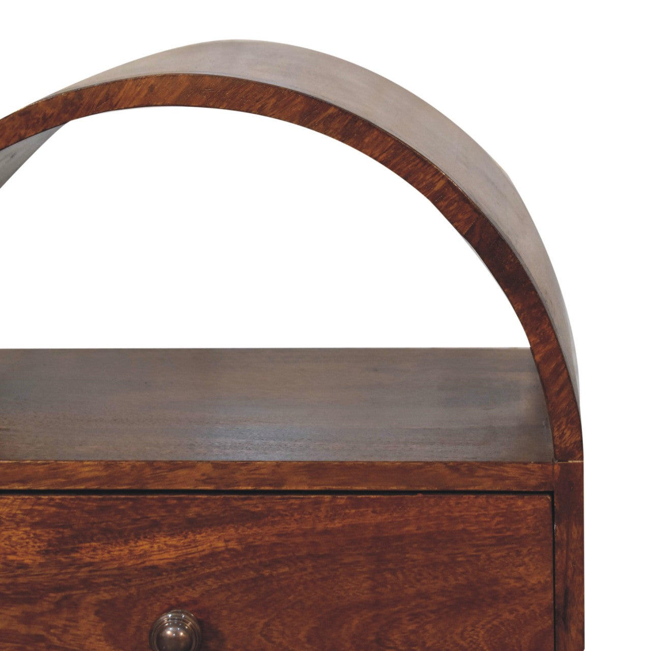 Solid Wood Chestnut Dome Bedside Table