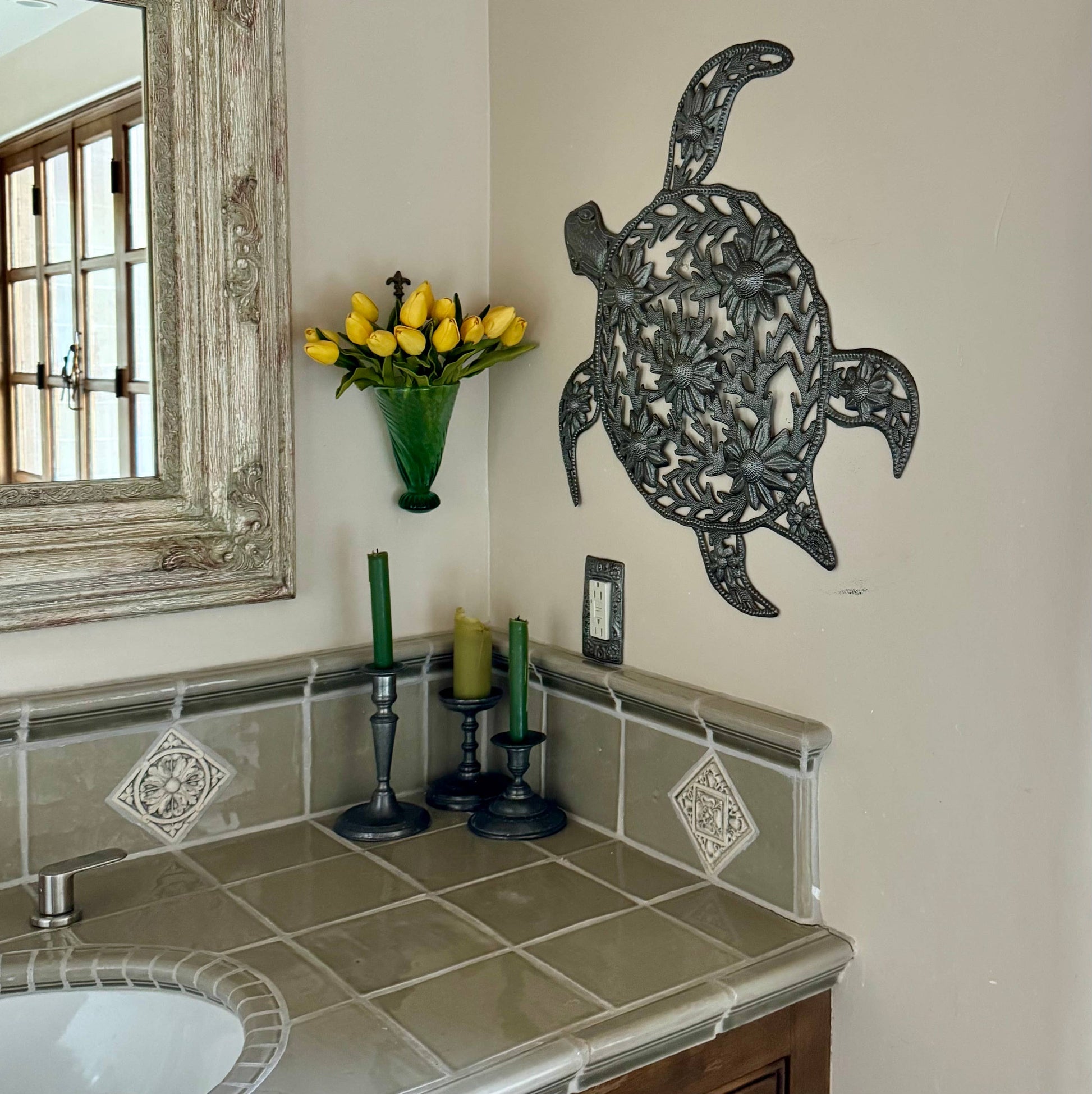 Sea Turtle Nautical Theme Beach Decor, Fair Trade Handmade