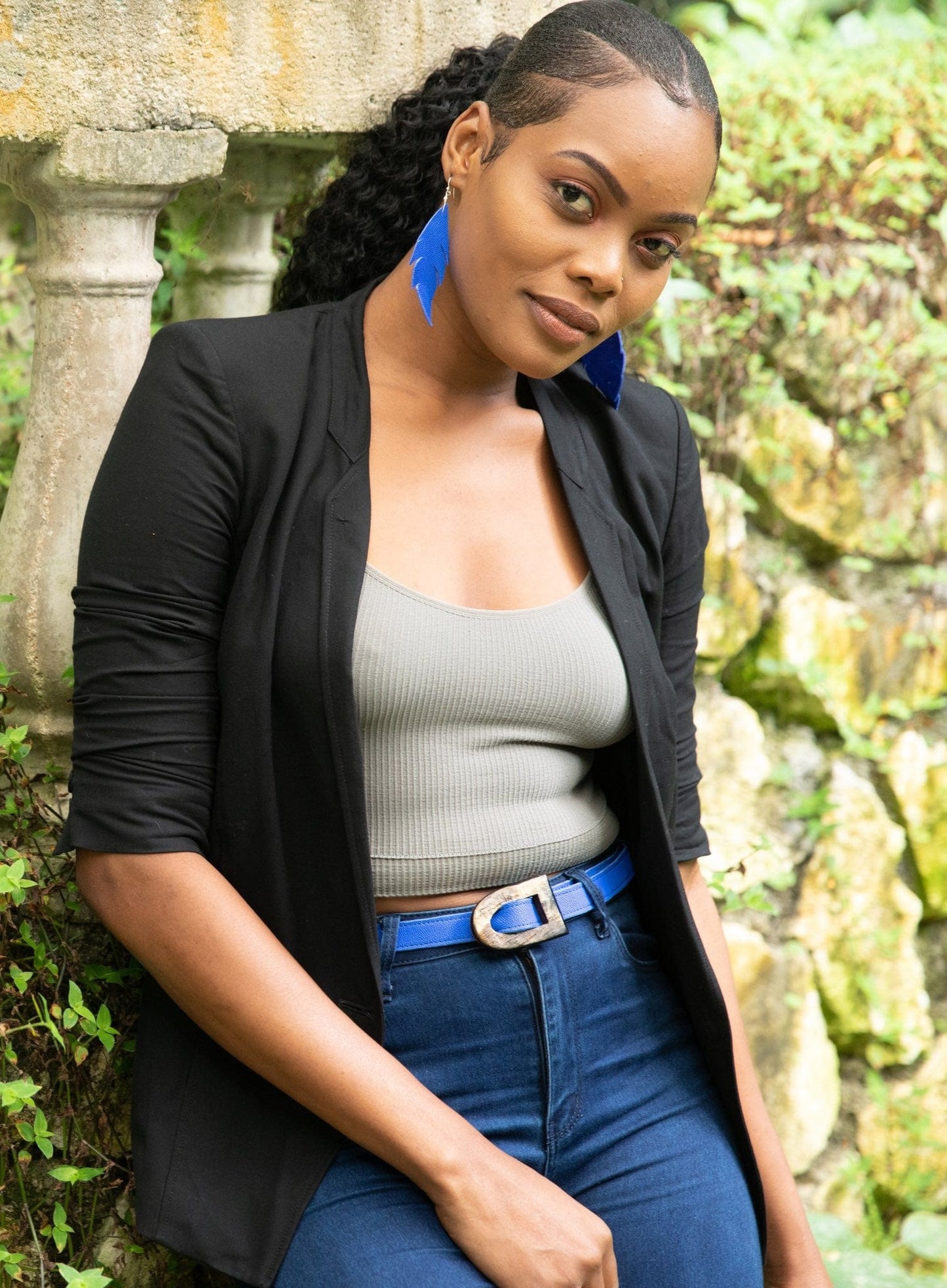 Women's Horn & Leather Belt