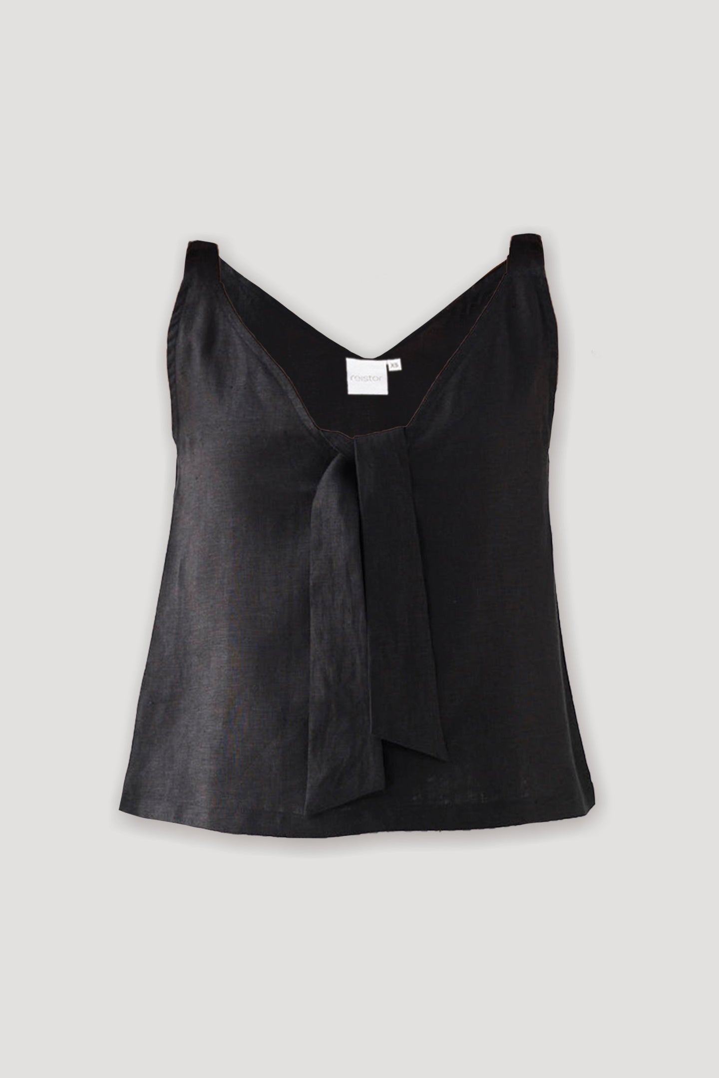 Hemp Front Tie Cami Top in Black
