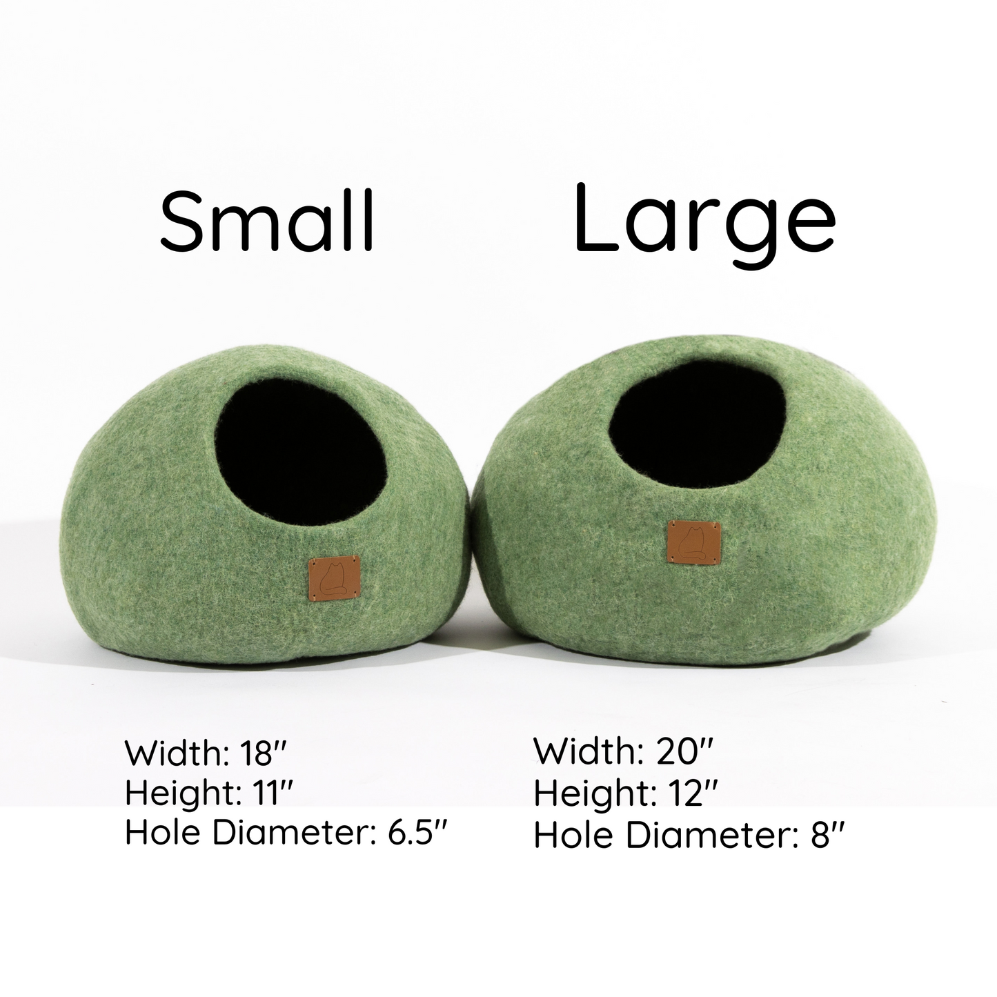 Premium Felted Wool Cat Cave Bed - Cozy Peekaboo Round Cave for Large or Small Cats