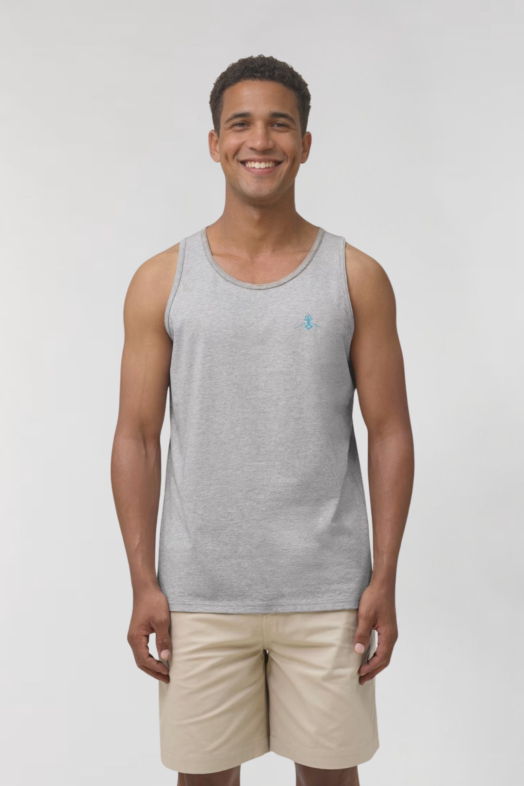 Camiseta tirantes orgánica - Gris Jaspeado