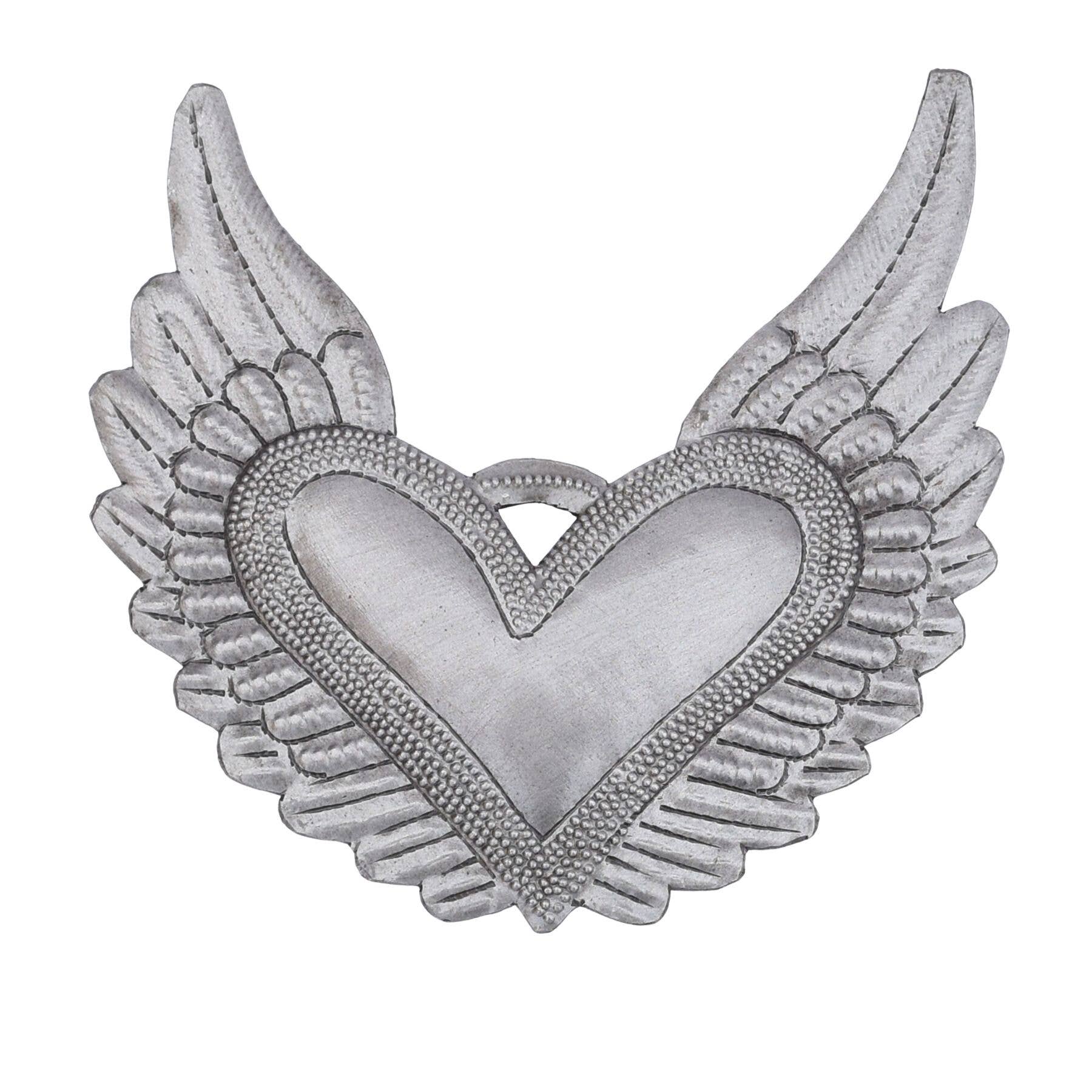 Handmade Haitian Heart with Wings – Fair Trade Metal Art