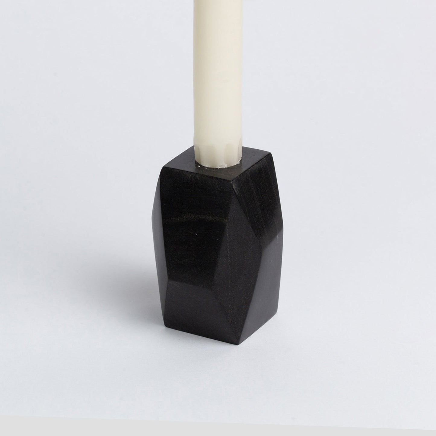 Handcrafted Gemstone Faceted Candelabra - Black Onyx