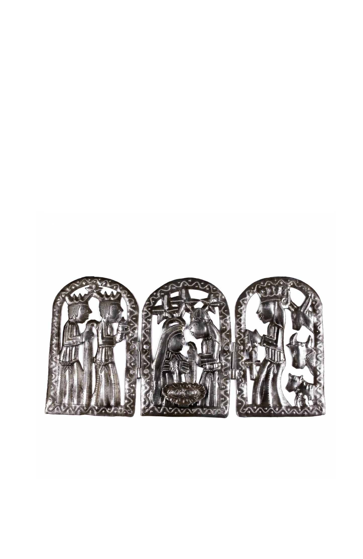 Trifold Nativity Metal Art