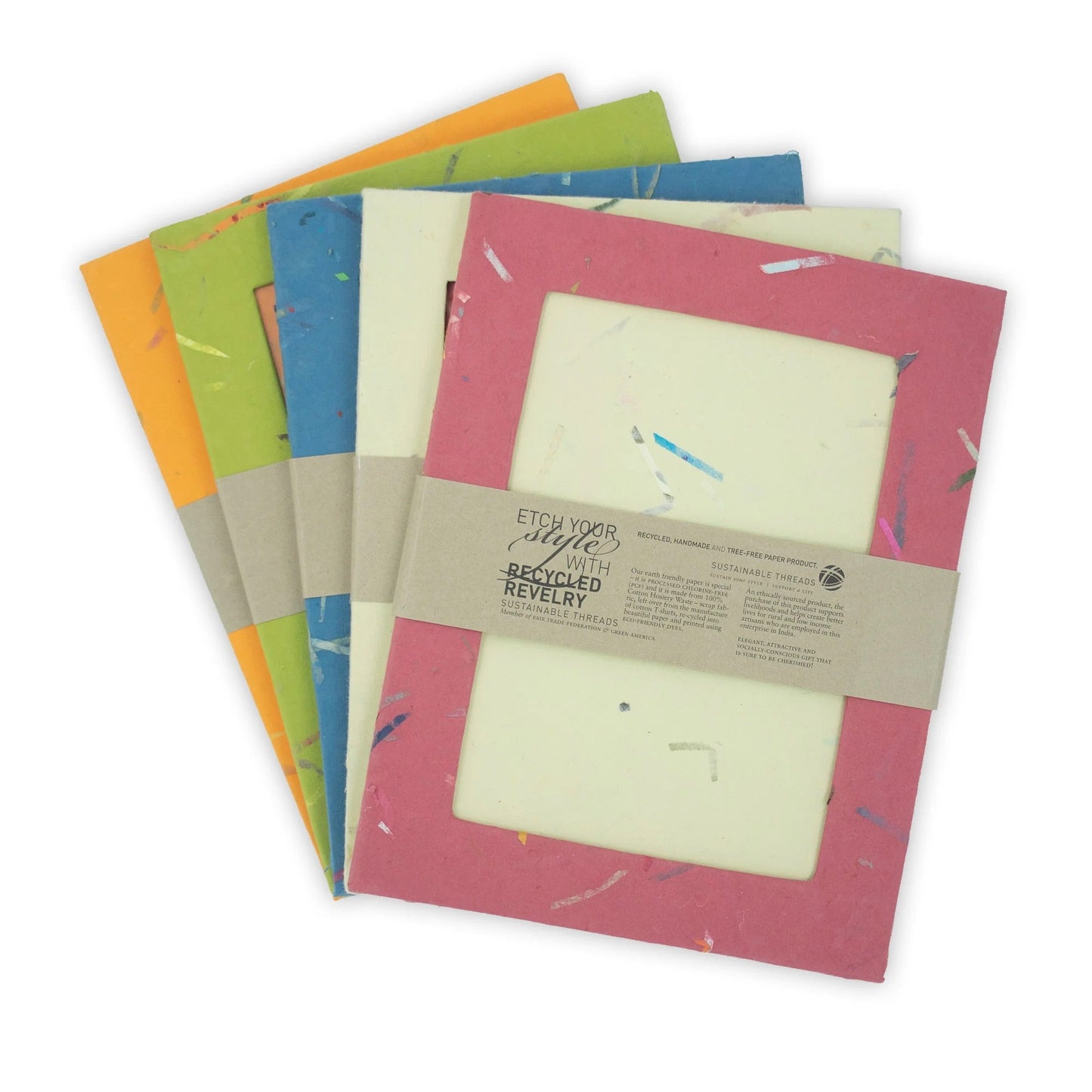 Photo Frames | Handmade | Upcycled Tree-Free Paper | Fair Trade | Set of 5