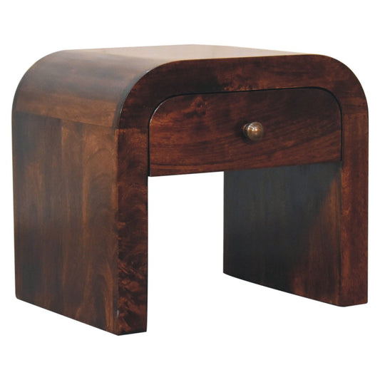 Solid Wood California Walnut Disc Nightstand