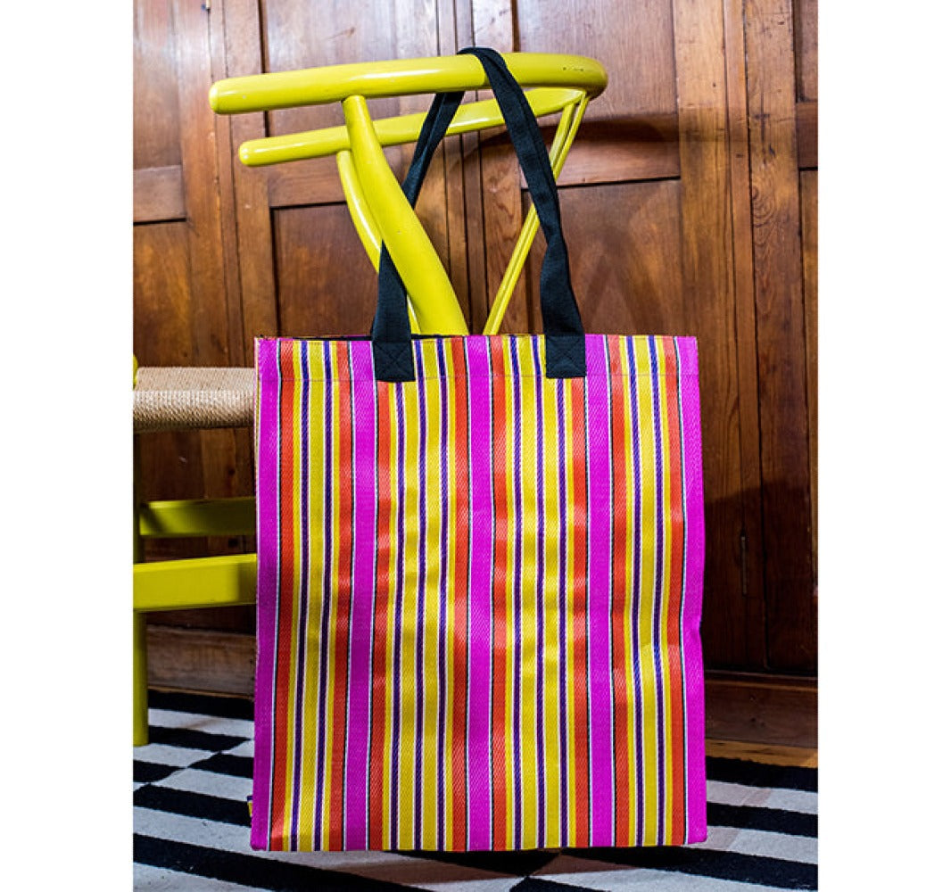 Woven Market Shopper in Neyron Rose, Sage & Primrose Yellow