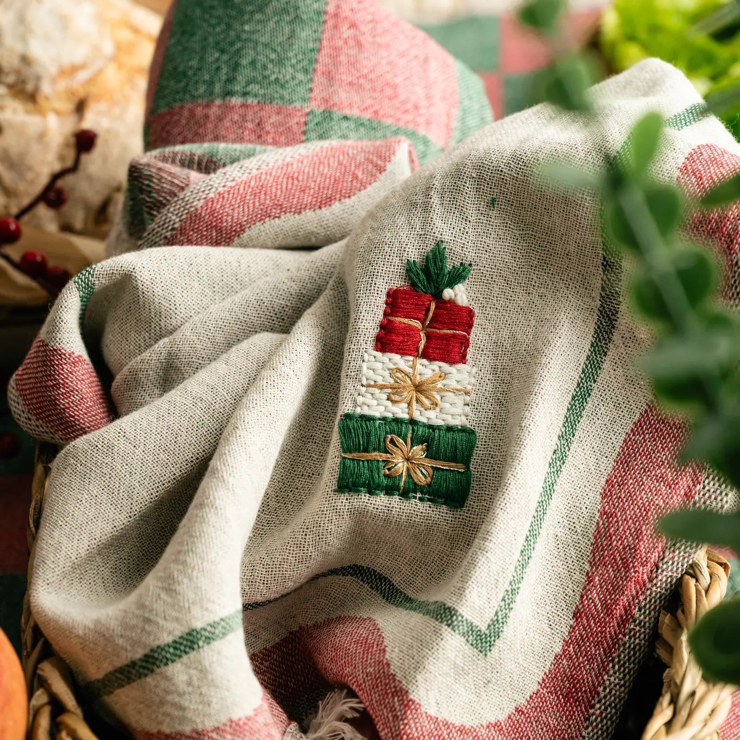 Gift Boxes Hand-Stitched Tea Towel Set