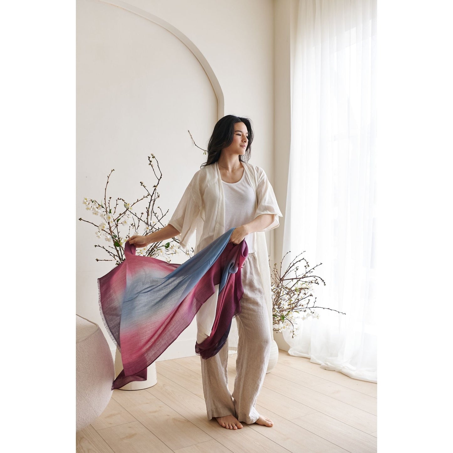 Iris Cashmere Merino Handloom Scarf
