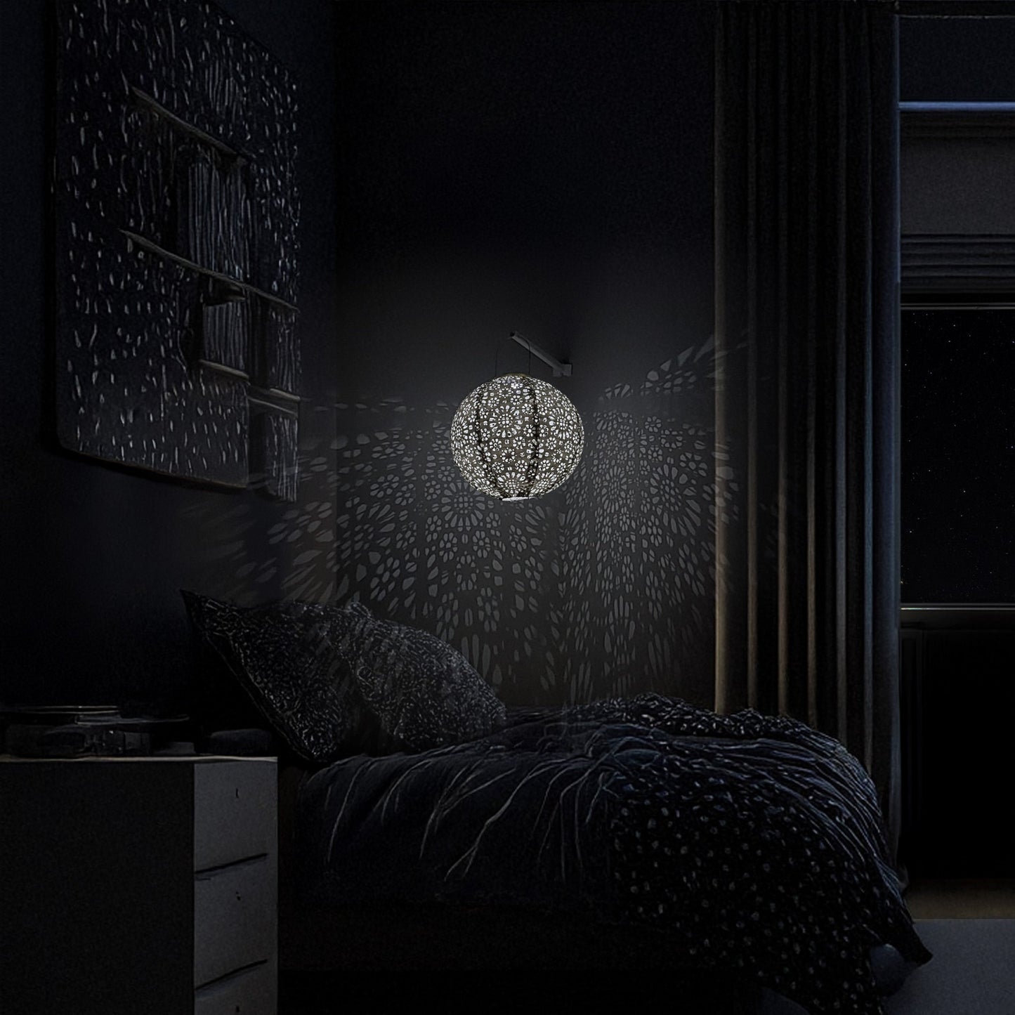 Stella Luxe Globe Chantilly Lace Porcelain LED Lantern (Battery Powered)