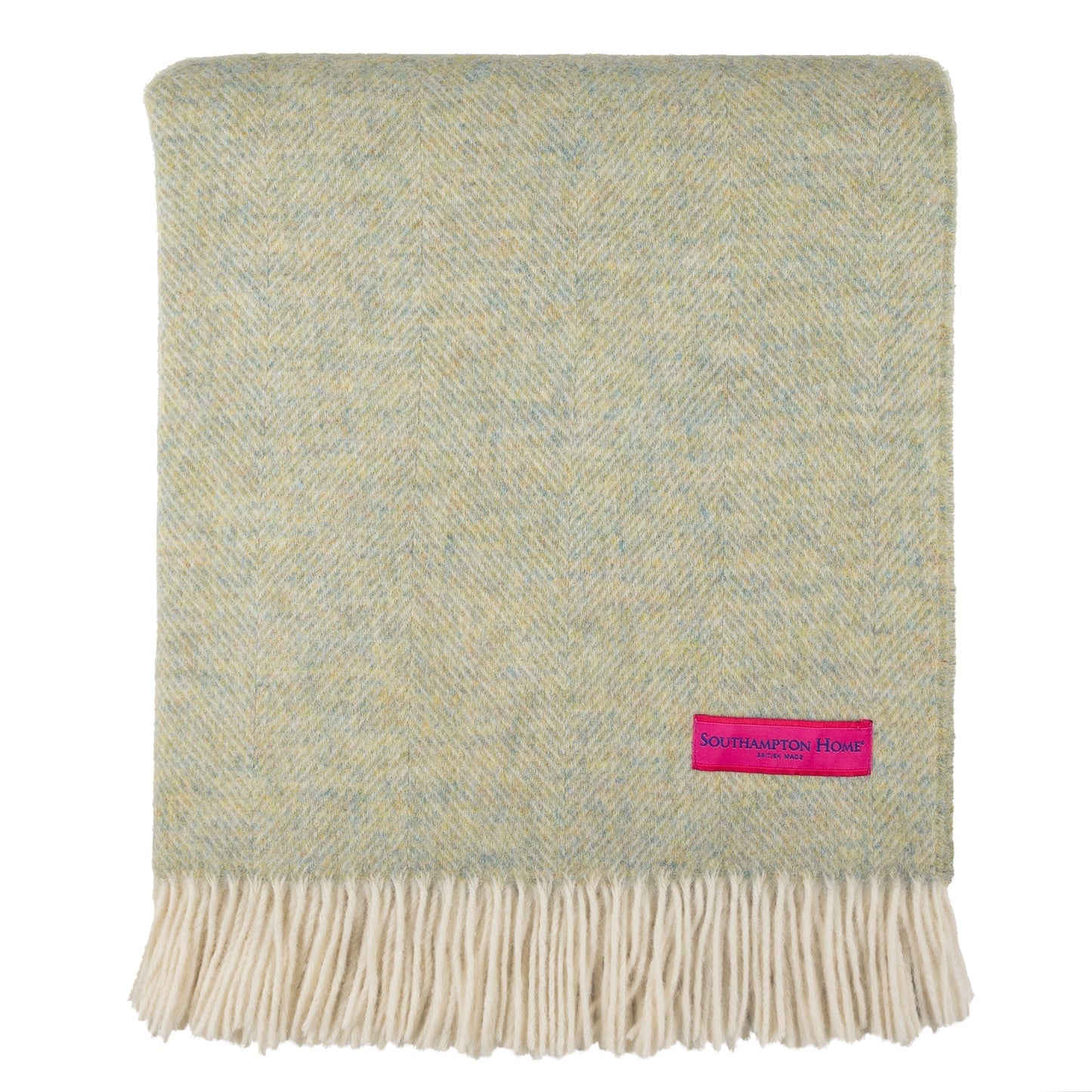Southampton Home Shetland Lambswool Herringbone Throw – Meadow