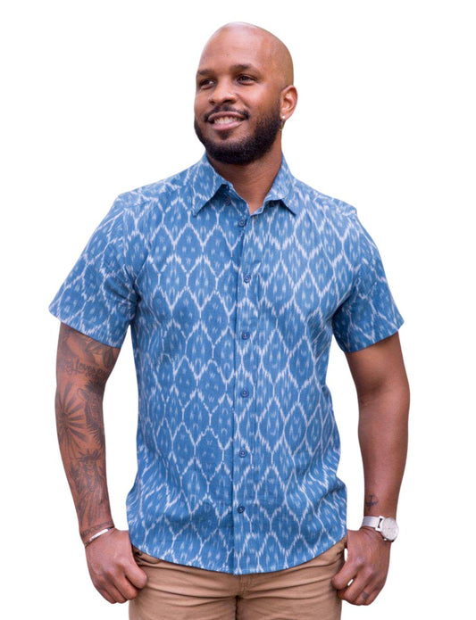 Cobalt Blue Men's Button Down Shirt