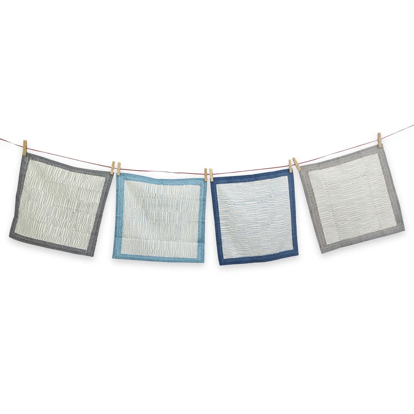 Hand Block Printed Cotton Napkins, Set of 4 | 16″×16″ | Reverie