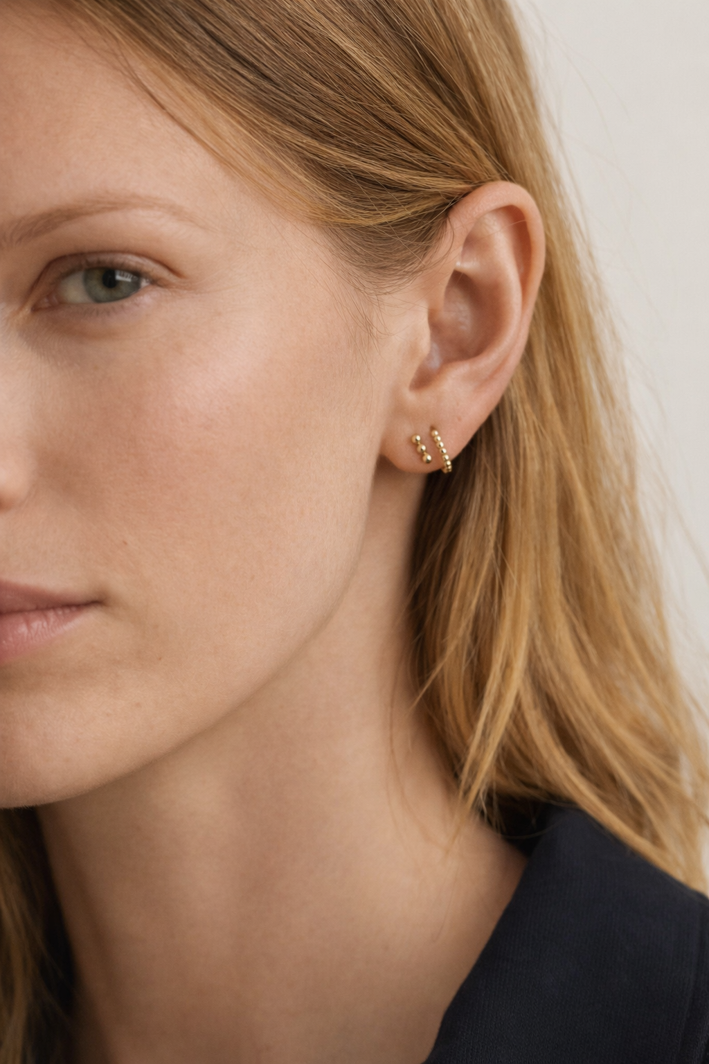 Lily Dot Bar Studs | Gold Fill