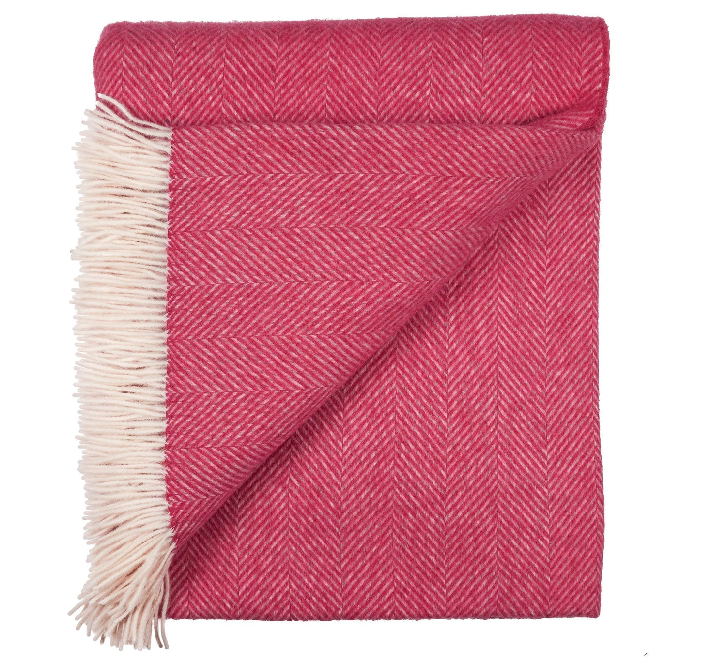 Southampton Home Merino Wool Herringbone Throw - Pink