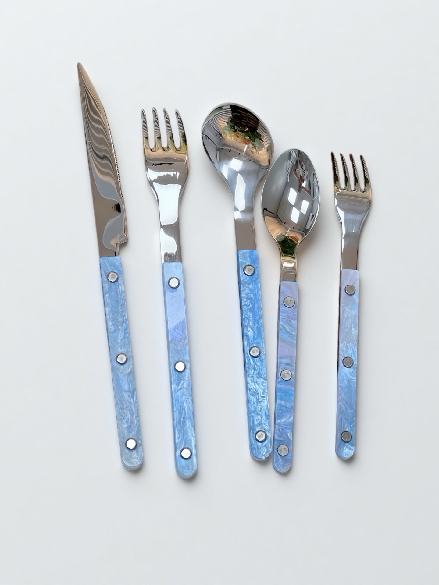 S/10 Modern Nebula Cutlery, Bistrot Style Rivet Flatware Set