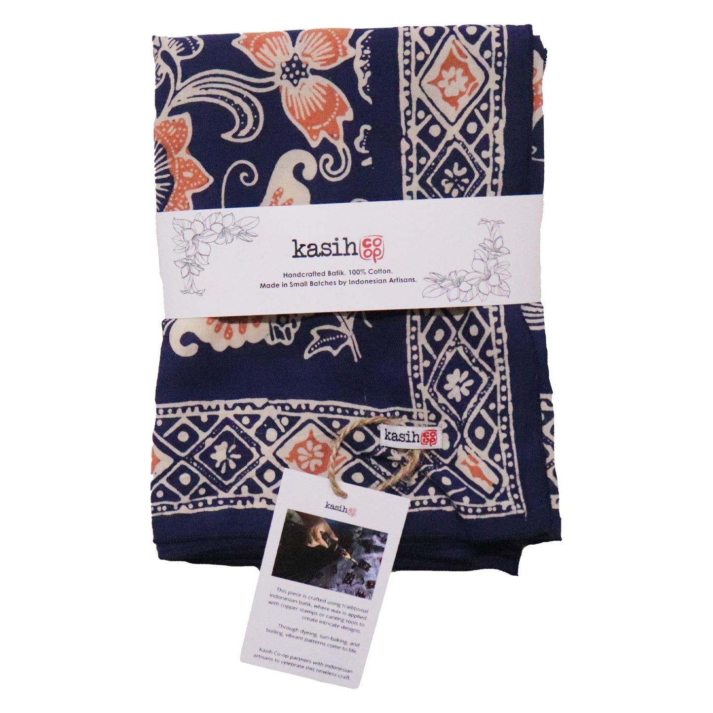 Large 39" Hand Dyed Batik Bandana - Passion Flutter