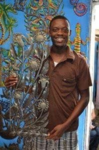 Birds & Garden Flowers Haitian Metal Wall Art 13.5" x 34"