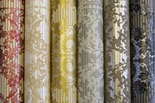 Prince of Scots Rose Damask Paper Lace Vinyl Wallpaper