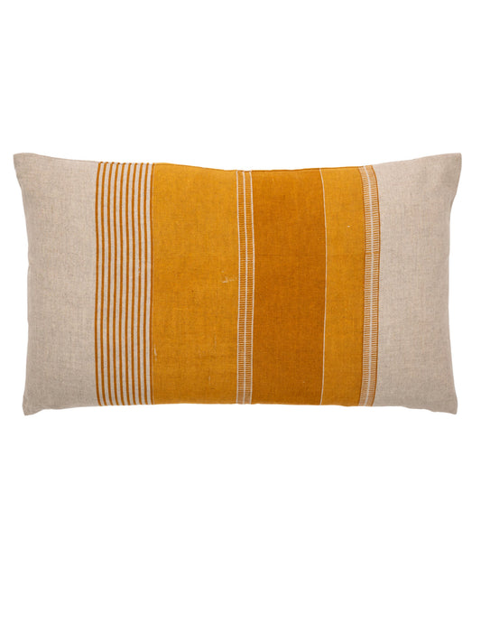 Tulum Stripe Ochre Lumbar Pillow Cover