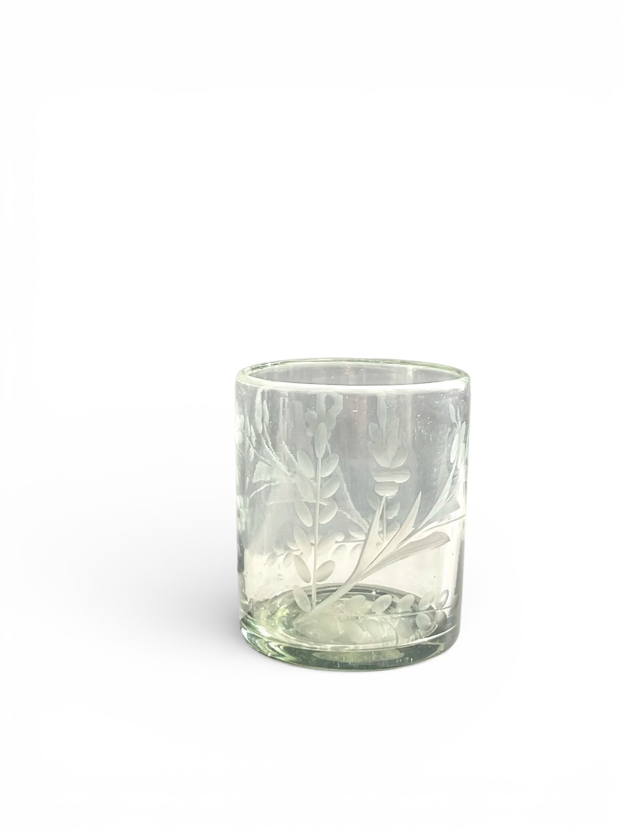 Hand-etched Tumbler Glass, Set of 2