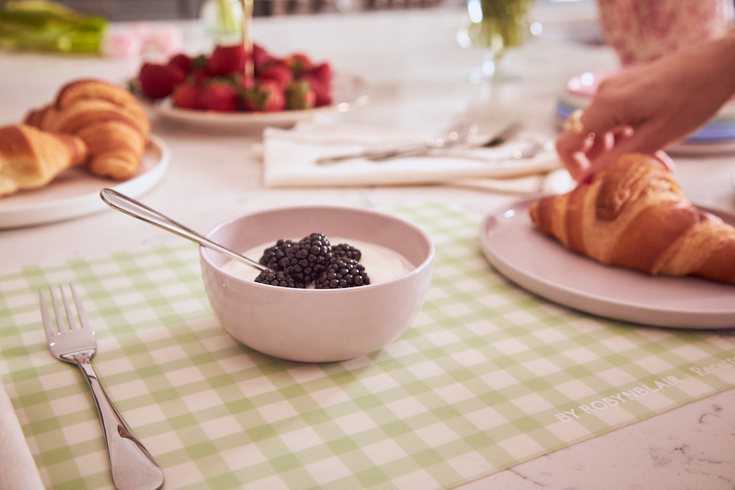 2 Placemats | Green Gingham |  by robynblair x Recette