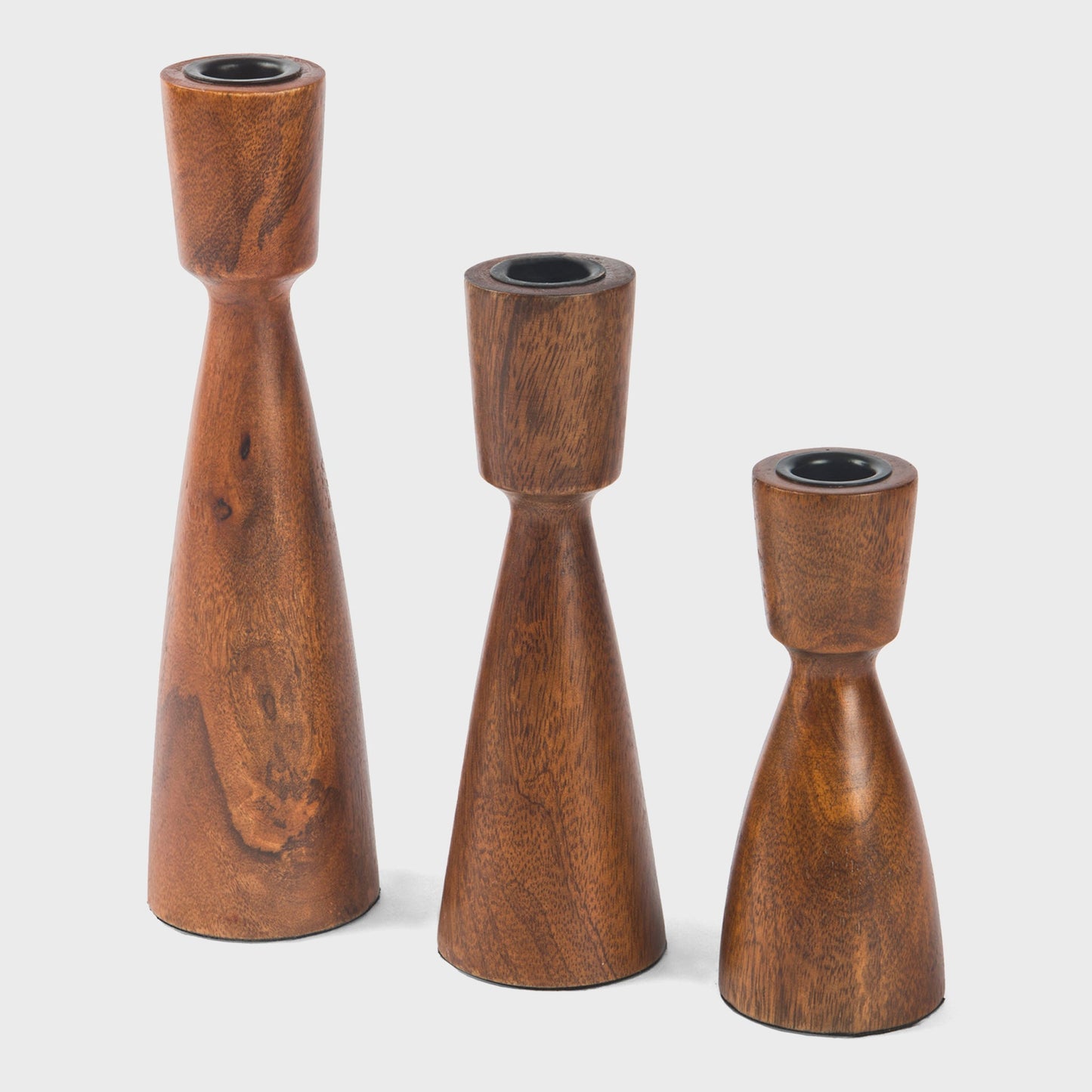Hearth Mango Wood Taper Candlestick Holder