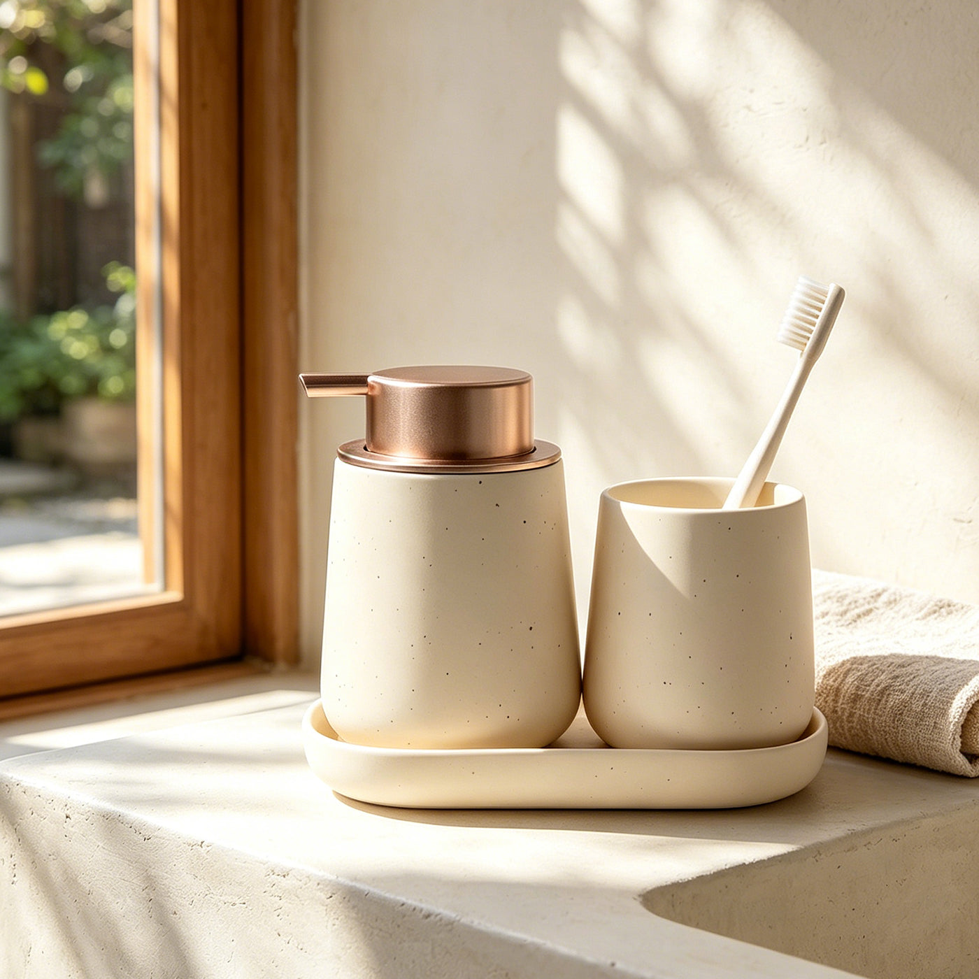 BosilunLife Foaming Bathroom Set Recycled Eco-Clay