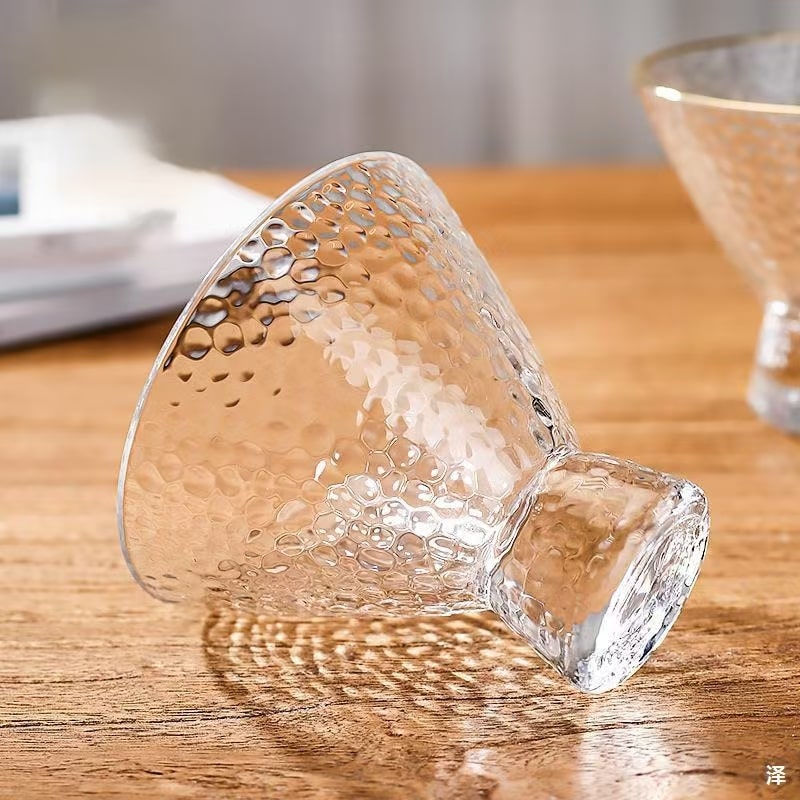 Clear Hammered Cocktail Martini Glasses