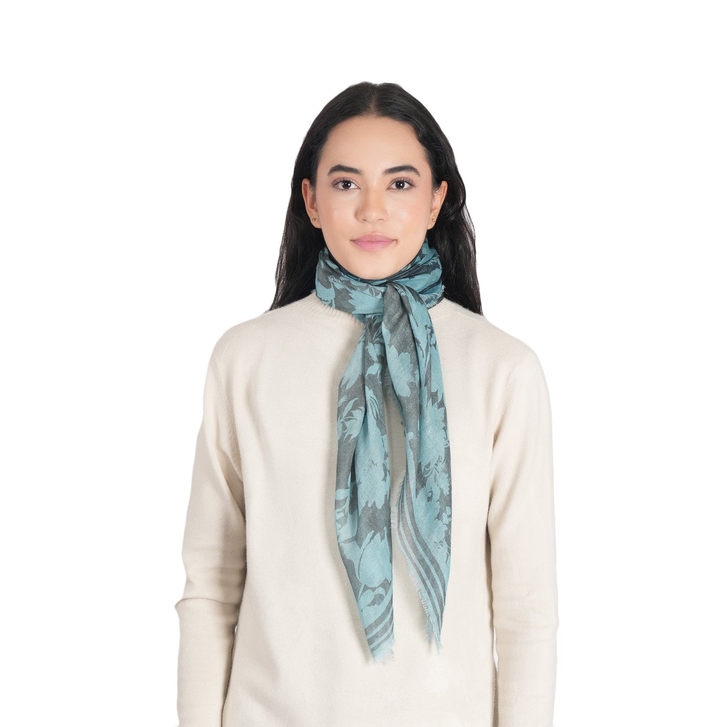 Garden Whisper Lightweight Scarf - Grey Mist