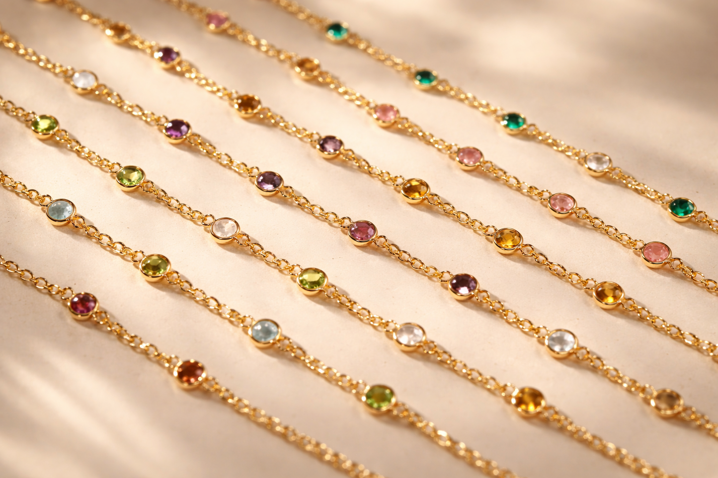 January Birthstone Bracelet — Garnet